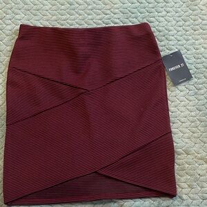 Forever 21 Dark Red Textured Pencil Skirt